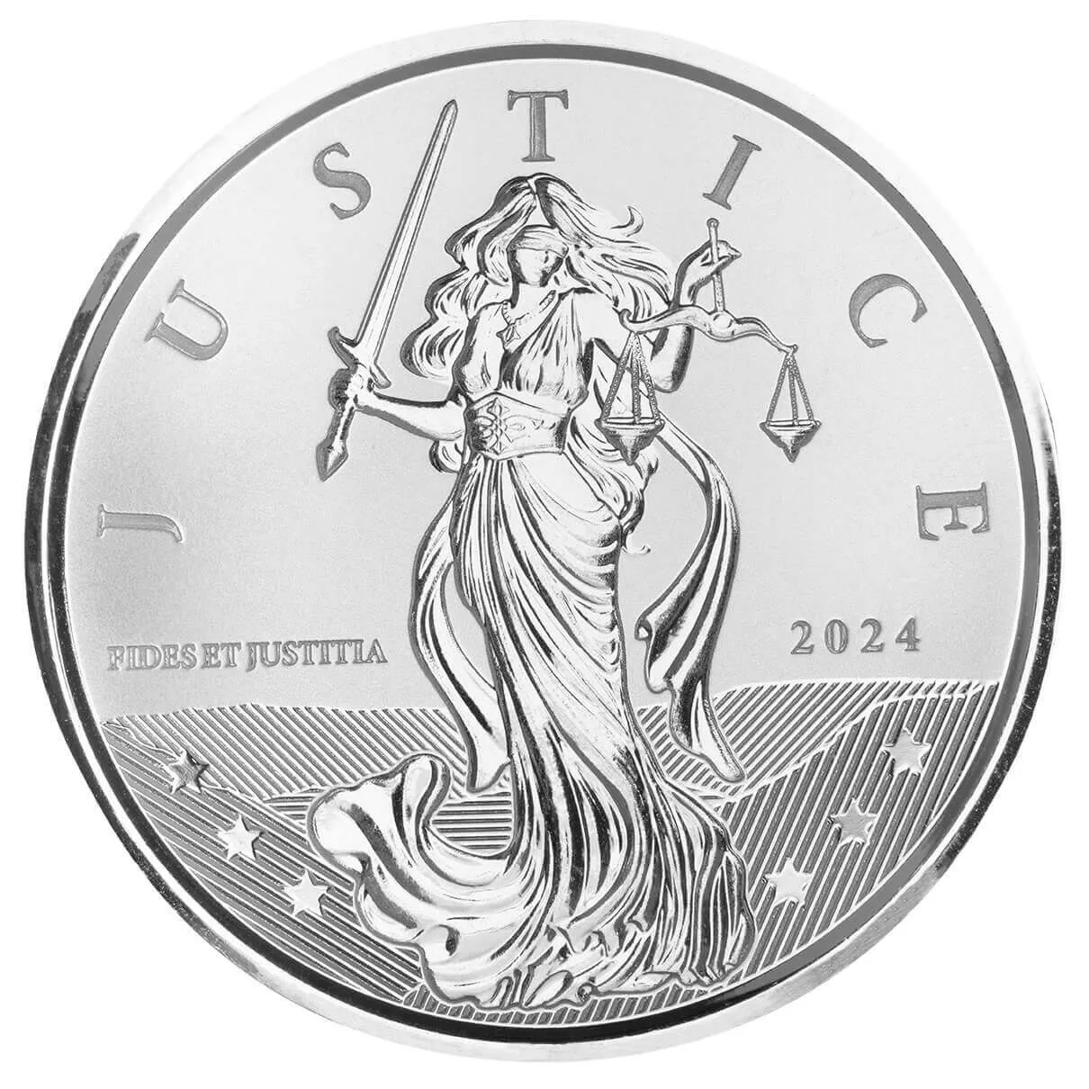 2024 Gibraltar Lady Justice 1 oz Silver Coin