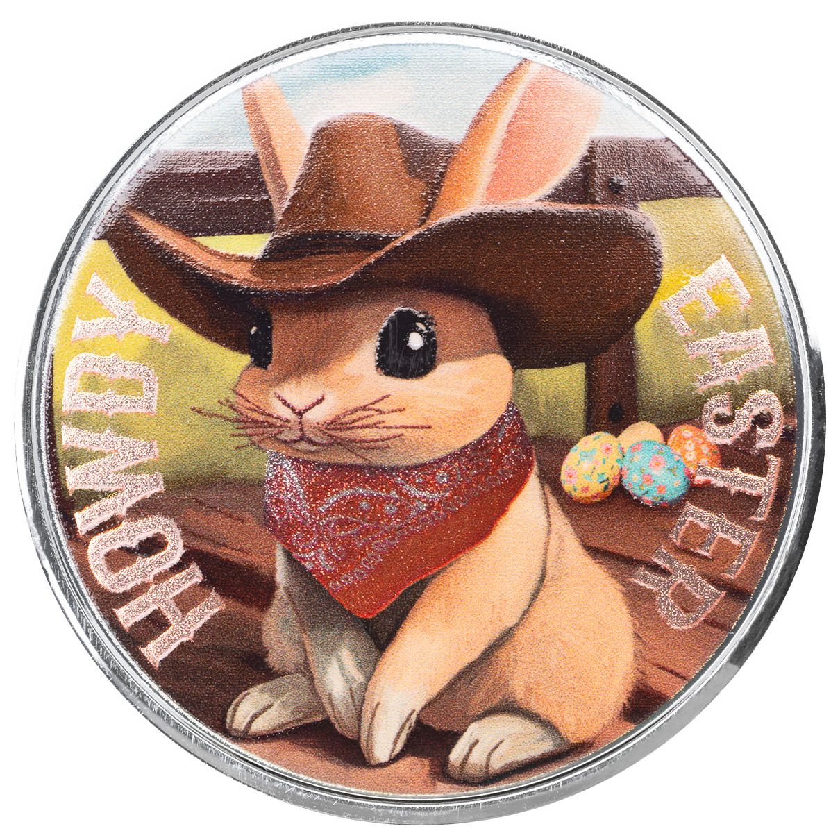 Easter | Western Hops 1 oz 999 Fine Silver Color Round Easter | Western Hops 1 oz 999 Fine Silver Color Round