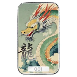 2025 Scottsdale Mint Lucky Dragon 1 Troy Ounce 999 Fine Silver Color Bar 02