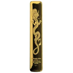 2025 Scottsdale Mint Lucky Dragon 8.88 Troy Ounces 9999 Fine Gold Cast Bar 02