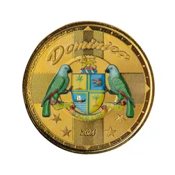 2024 Ec8 Scottsdale Mint Dominica 1 Troy Ounce 999 Fine Gold Proof Color Coin 01