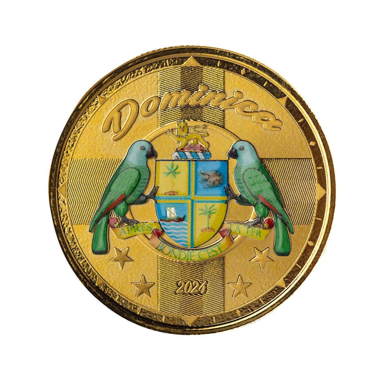 2024 EC8 Dominica | Coat of Arms 1 oz 9999 Fine Gold Color Coin
