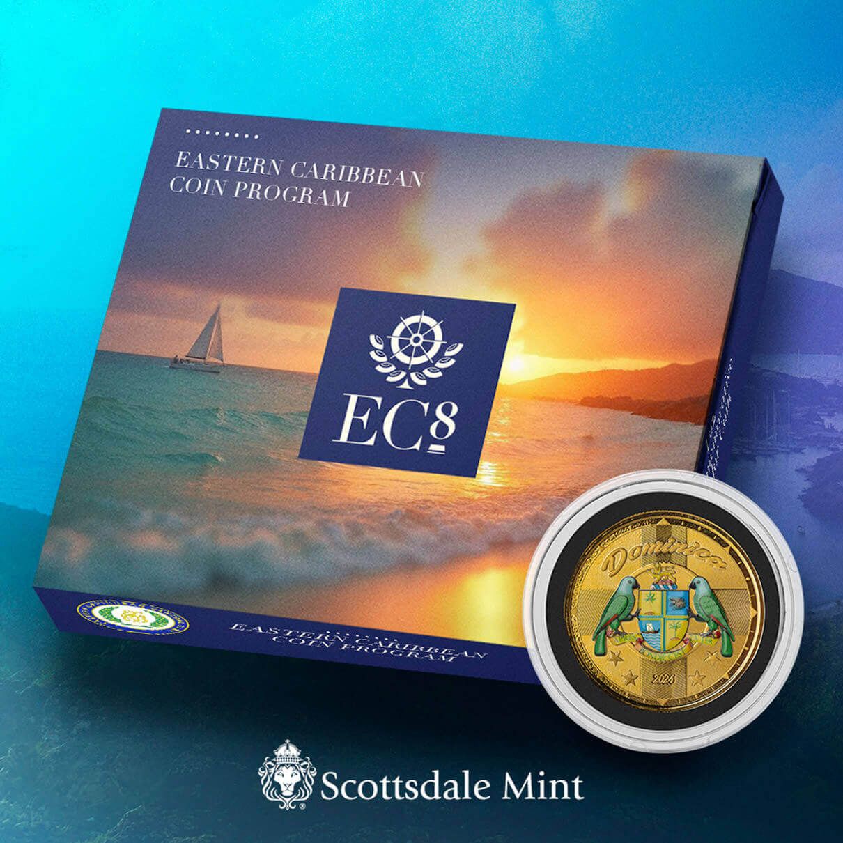 ✨超希少✨マークアンドロナ ワンピース ベルト 総柄 ゴールド プレート 2024 EC8 Dominica | Coat of Arms 1 oz 9999 Fine Gold Color Coin