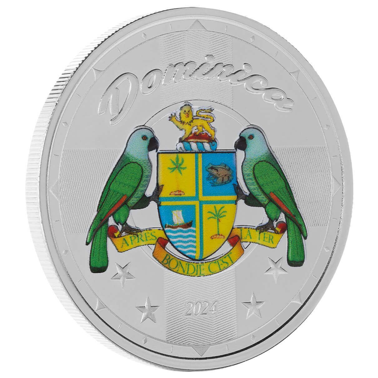 ③ 【18世紀】1775年 アンティーク 本物保証 EDC刻印 2024 EC8 Dominica | Coat of Arms 1 oz 999 Fine Silver Color Coin