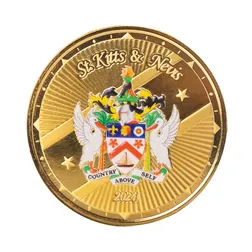 2024 Ec8 Scottsdale Mint St Kitts And Nevis 1 Troy Ounce 999 Fine Gold Proof Color Coin 03