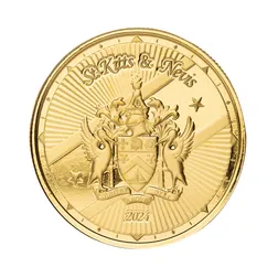 2024 Ec8 Scottsdale Mint St Kitts And Nevis 1 Troy Ounce 999 Fine Gold Proof Color Coin 05