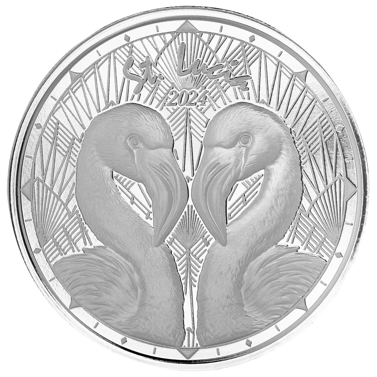 2024 EC8 St. Lucia | Flamingos 1 oz 999 Fine Silver Coin