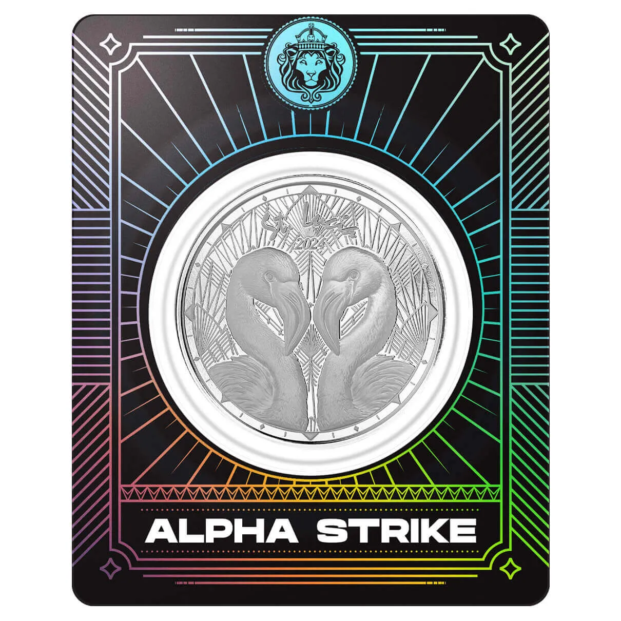 2024 EC8 St. Lucia | Flamingos 1 oz 999 Fine Silver Coin Alpha Strike™