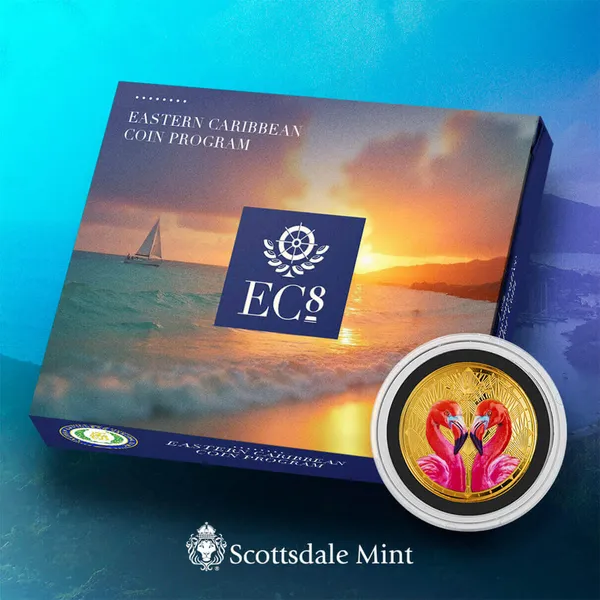 2024 Scottsdale Mint Ec8 St Lucia 1 Troy Ounce 9999 Fine Gold Proof Color Coin 06