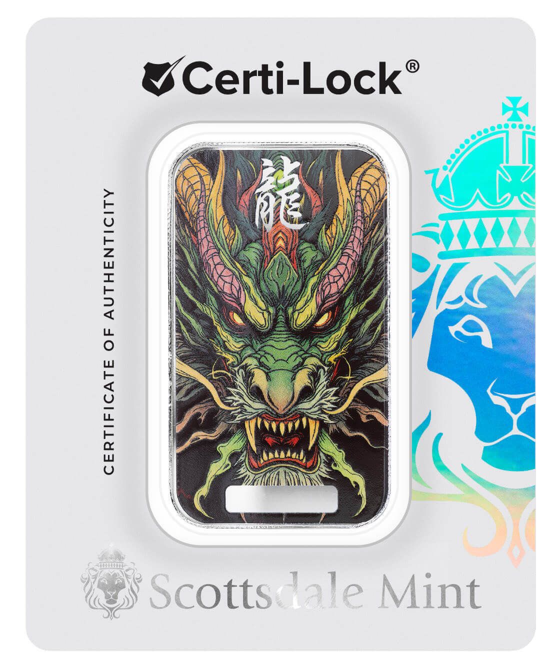2025 Dragon | Lóngshén 1 oz 999 Fine Silver Color Bar