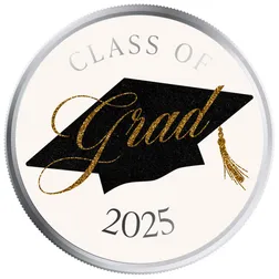 2025 Graduation Scottsdale Mint Cap Off The Journey 1 Troy Ounce 999 Fine Silver Color 03