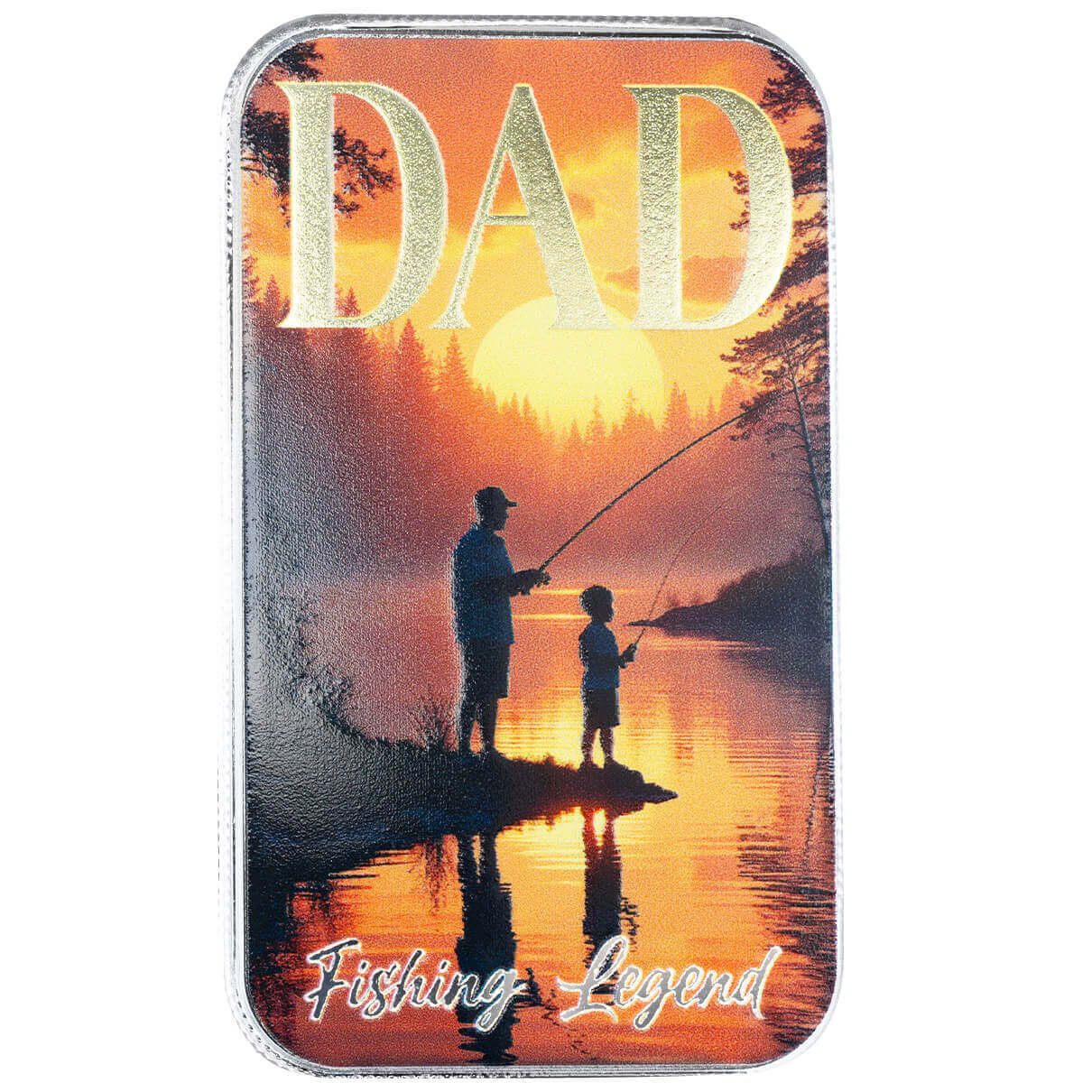 Father's Day | Fishing Legend 1 oz 999 Fine Silver Color Bar