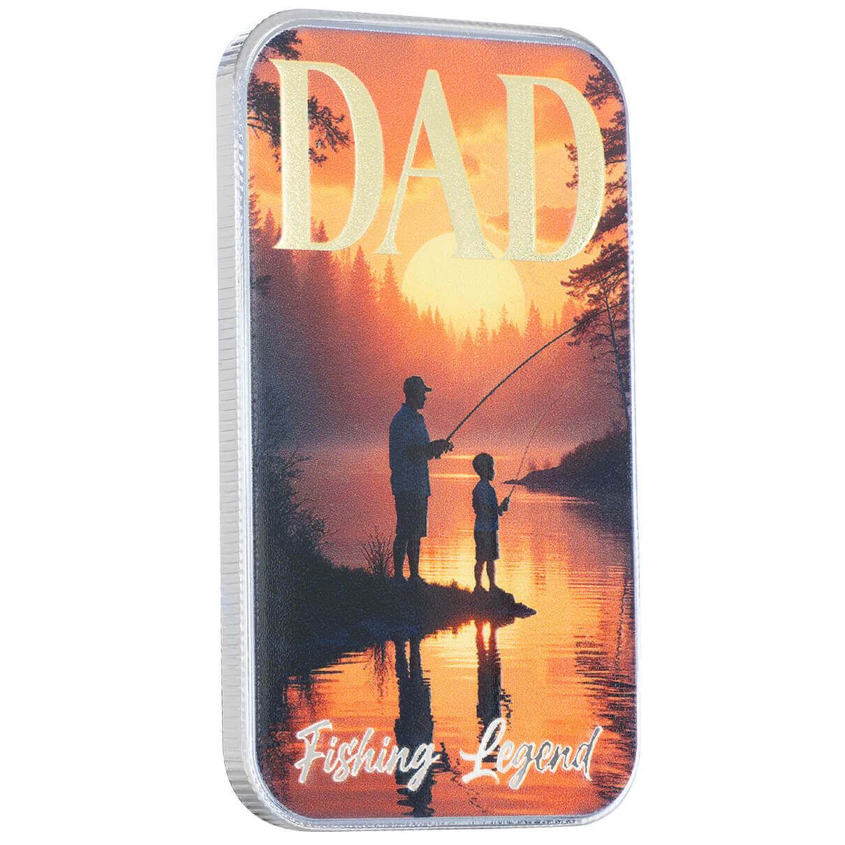 Father's Day | Fishing Legend 1 oz 999 Fine Silver Color Bar