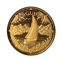 2024 Ec8 Scottsdale Mint Anguilla 1 Troy Ounce 999 Fine Gold Proof Like Coin 2