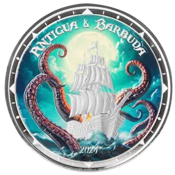 2024 Ec8 Scottsdale Mint Antigua And Barbuda 1 Troy Ounce 999 Fine Silver Proof Color Coin 02