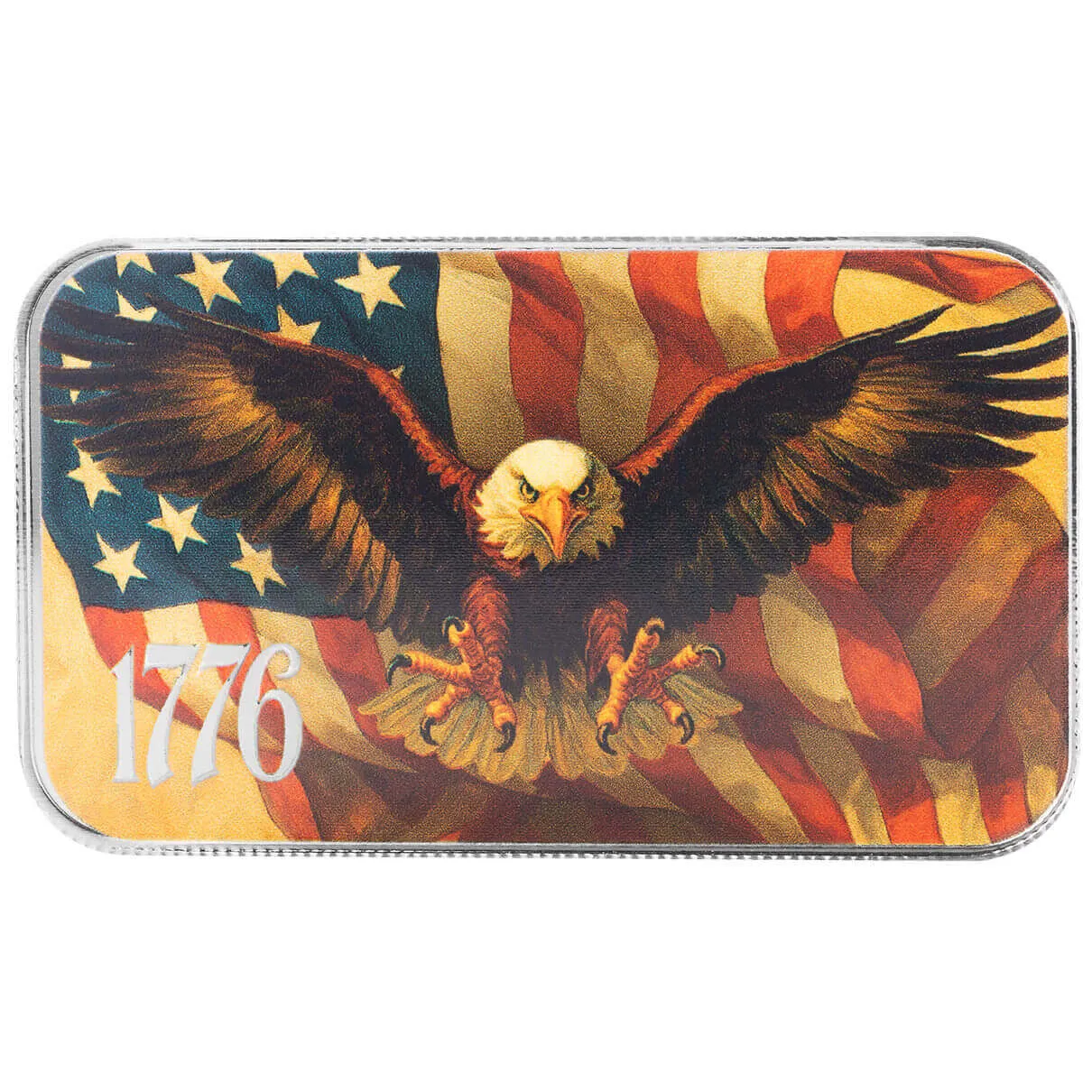 2025 Americana | 1776 Bald Eagle 1 Troy oz 999 Fine Silver Color Bar