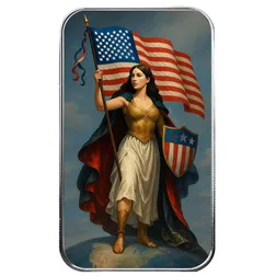 2025 Scottsdale Mint 4th Of July Americana 1 Troy Ounce 999 Fine Silver Color Bars 01 Lady Columbia