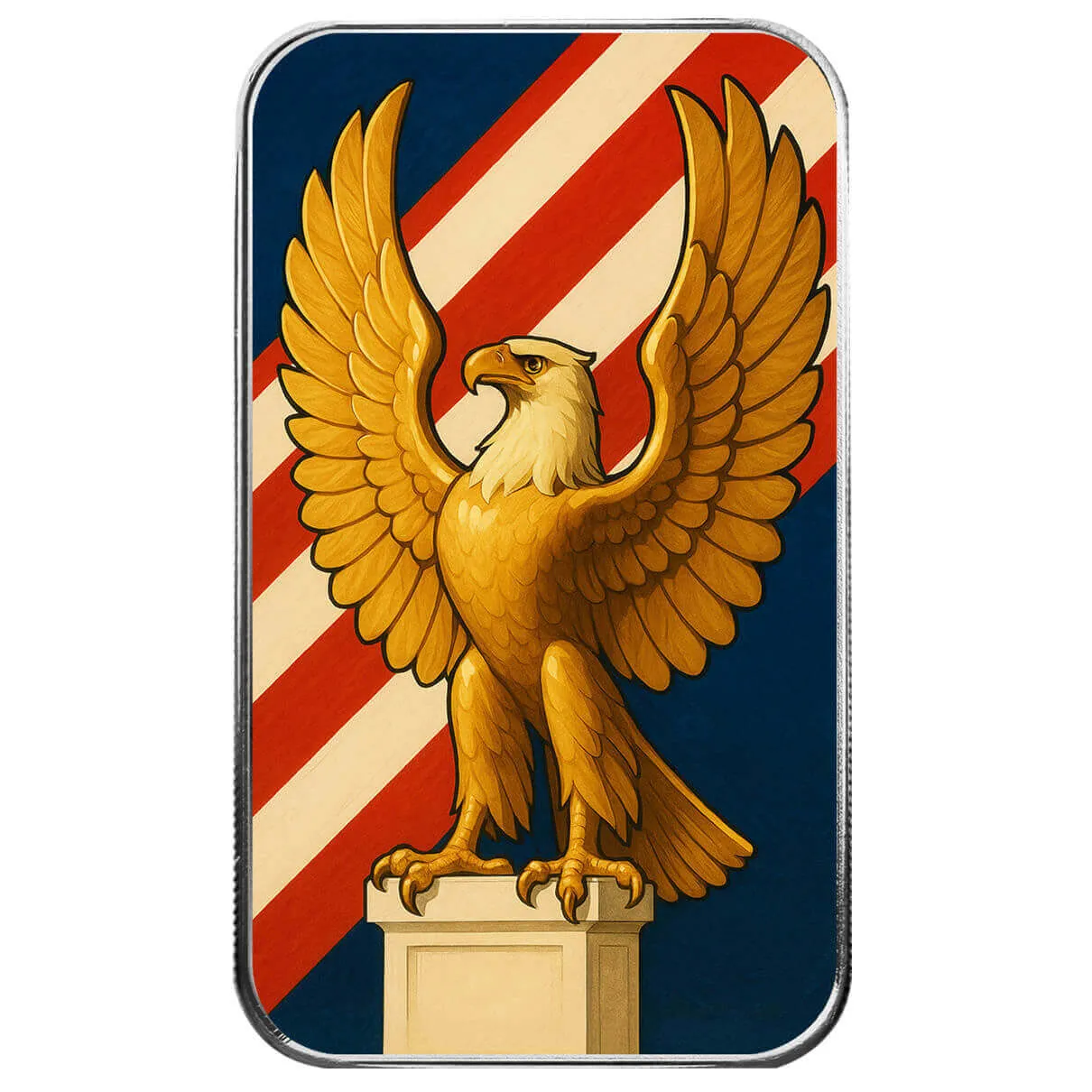 2025 Americana | Art Deco Eagle 1 Troy oz 999 Fine Silver Color Bar