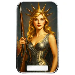 2025 Scottsdale Mint 4th Of July Americana 1 Troy Ounce 999 Fine Silver Color Bars Lady Liberty 27