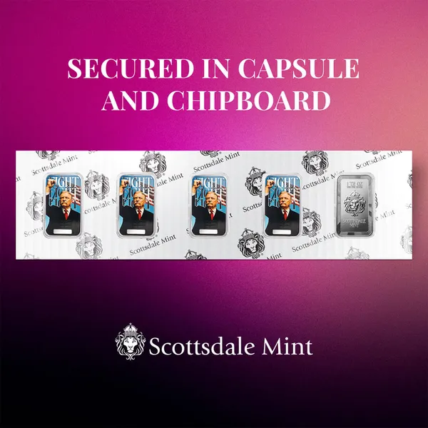 2025 Scottsdale Mint Fight Fight Fight 1 Troy Ounce 999 Fine Silver Color Bar Chipboard 0000 Color