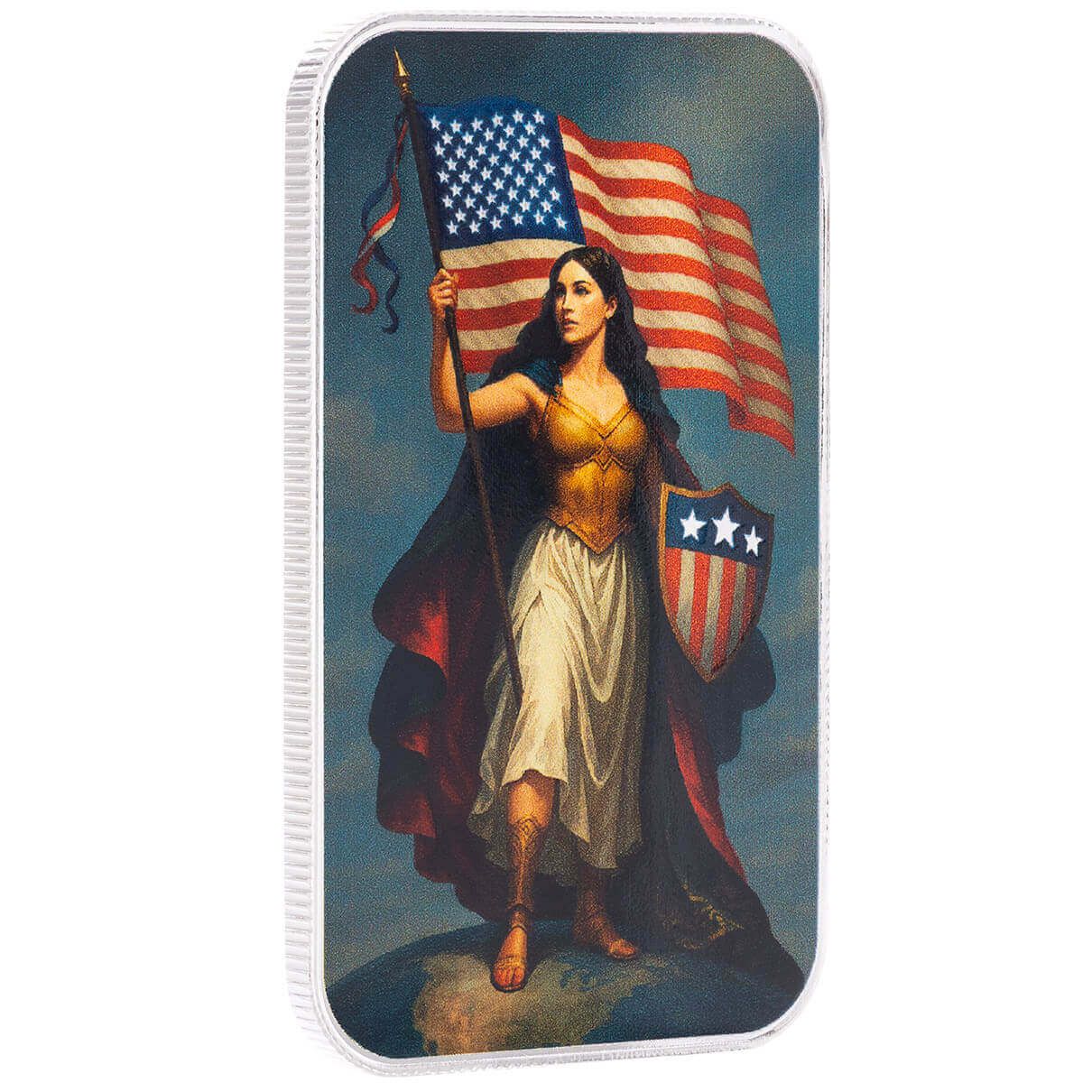 2025 Americana | Lady Columbia 1 Troy oz 999 Fine Silver Color Bar