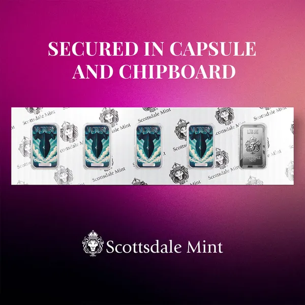 2025 Scottsdale Mint Live Vicotry Or Death 1 Troy Ounce 999 Fine Silver Color Bar Chipboard 0000 Color