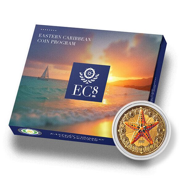 2024 EC8 Montserrat | Starfish 1 oz 9999 Fine Gold Color Coin