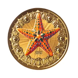 2024 Ec8 Scottsdale Mint Montserrat 1 Troy Ounce 999 Fine Gold Color Proof Like Coin 02