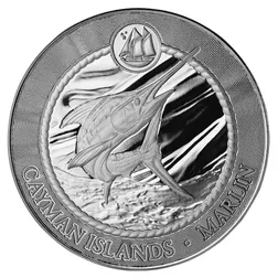 2025 Scottsdale Mint Cayman Islands Monetary Authority Blue Marlin 1 Troy Ounce 9999 Fine Silver Proof Like Legal Tender Coin 04