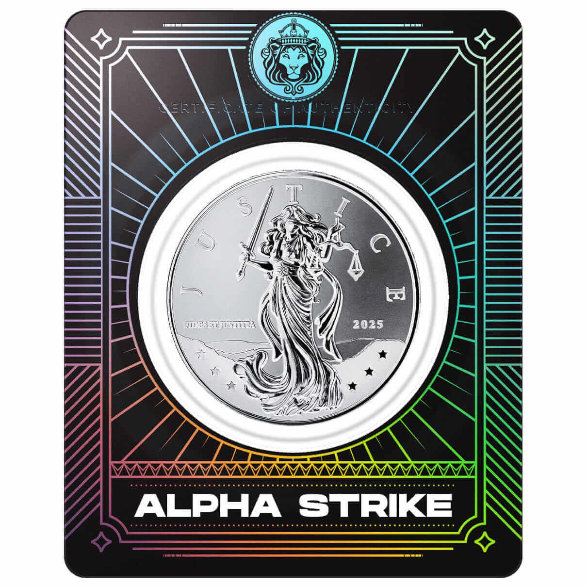 2025 Niue | Lady Justice 1 oz 999 Fine Silver Coin Alpha Strike