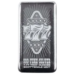 2025 Scottsdale Mint 777 7.77 Ounce 999 Fine Silver Lasered Bar 03