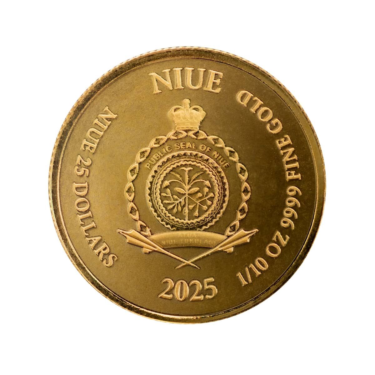 2025 Niue | Lady Justice 1/10th oz 9999 Fine Gold Coin