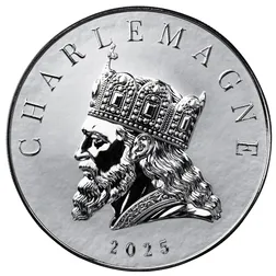 2025 Scottsdale Mint Samoa Commander Charlemagne 5 Troy Ounce 9999 Fine Proof Like Silver 5 Dollars Coin 01