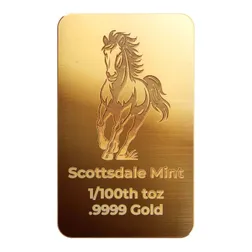 2026 Lunar Horse 1 100th Troy Ounce Gold Bar 9999 Fine Gold 0001 2025 Lunar Horse 1 100th Gold Bar Mockup