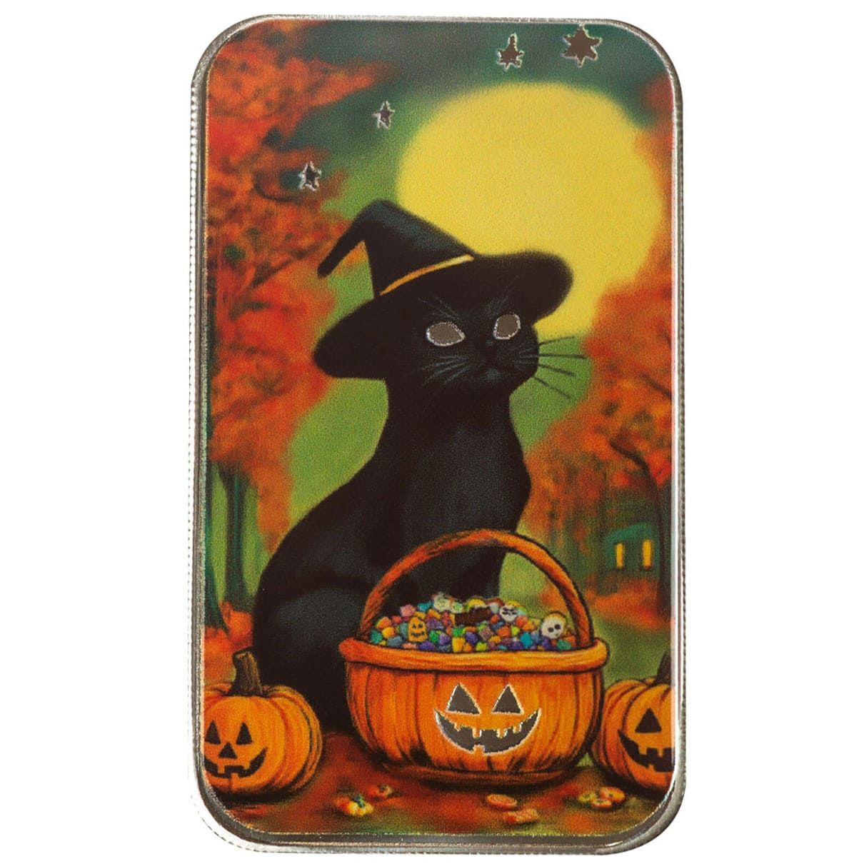 2024 Trick or Treat Cat 1 oz Silver Halloween Color Bar