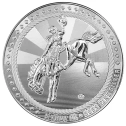 2025 Scottsdale Mint Cowboy 5 Troy Ounce 9999 Fine Silver Round 05