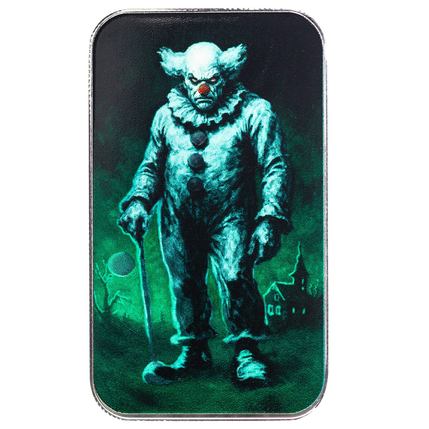 2025 Halloween Horrors | Carnival Clown 1 oz 999 Fine Silver Colorized Bar