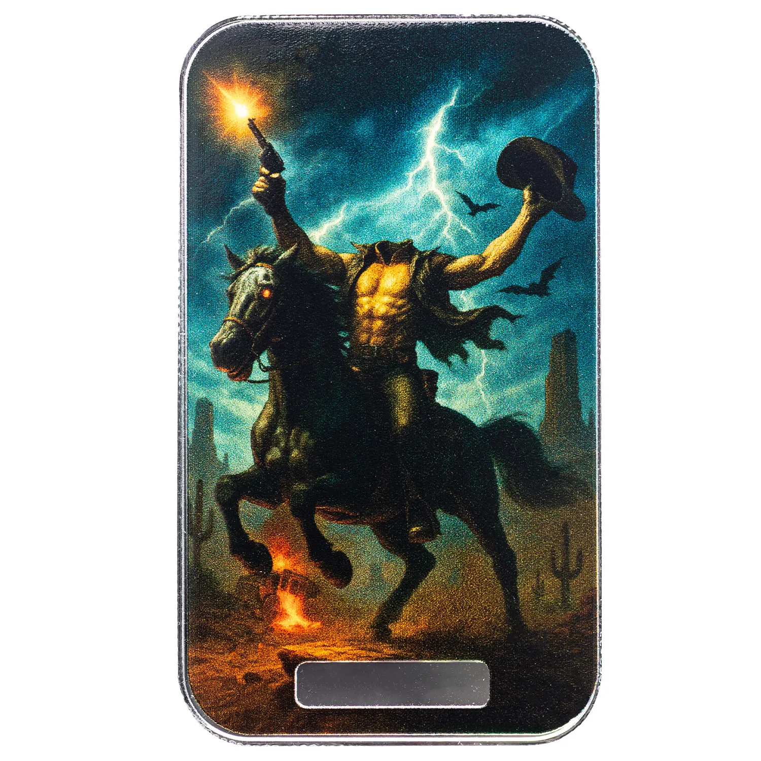 2025 Halloween Horrors | Headless Cowboy 1 oz 999 Fine Silver Colorized Bar