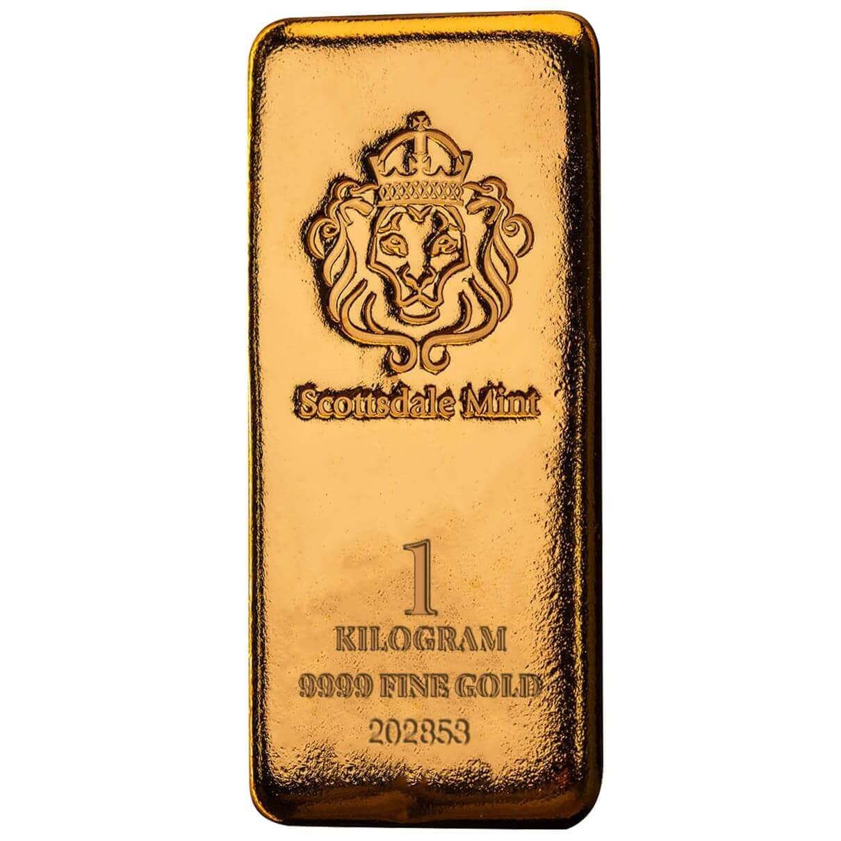 Scottsdale Mint 1 Kilo 9999 Fine Gold Cast Bar