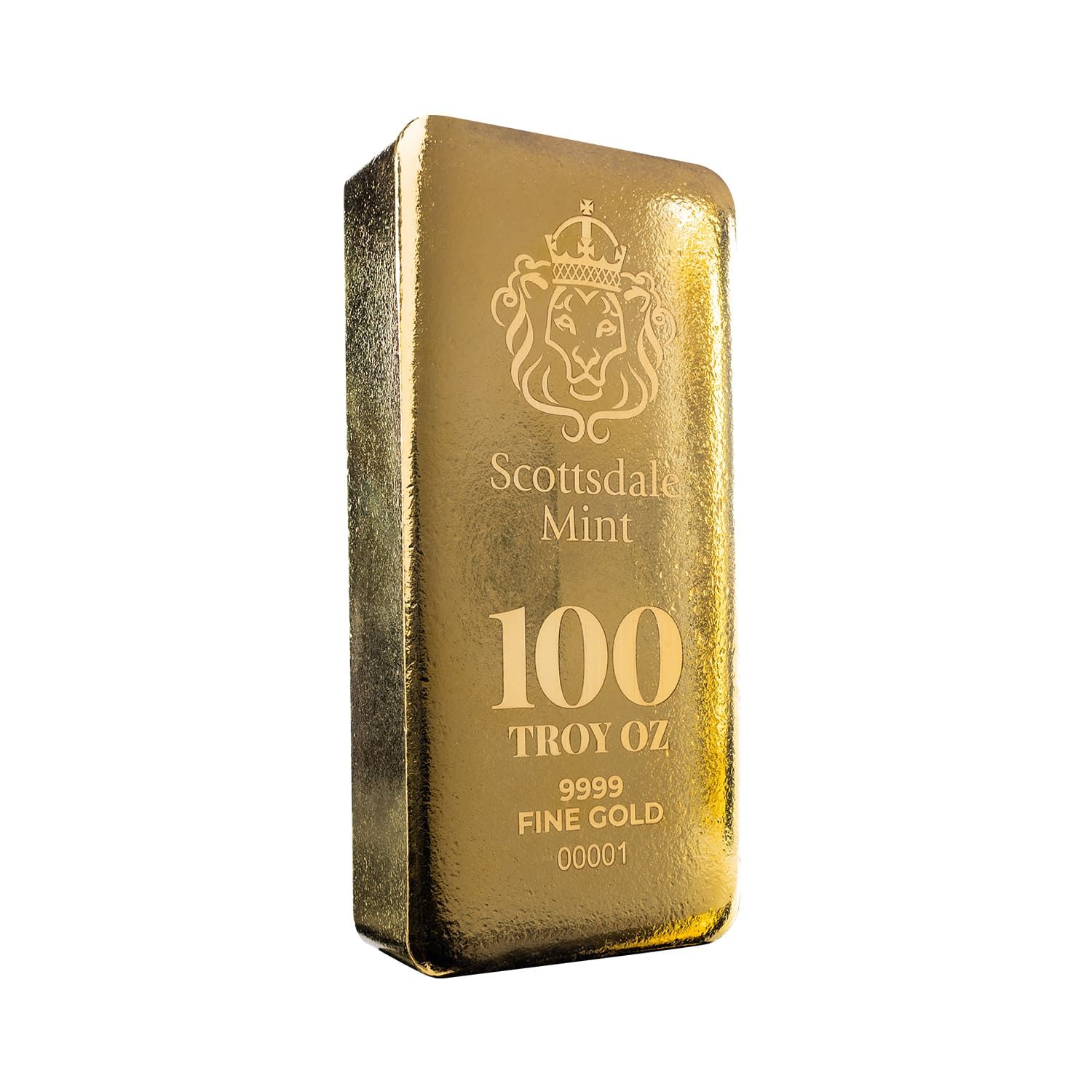 Scottsdale Mint 100 Troy oz 9999 Fine Gold Cast Bar