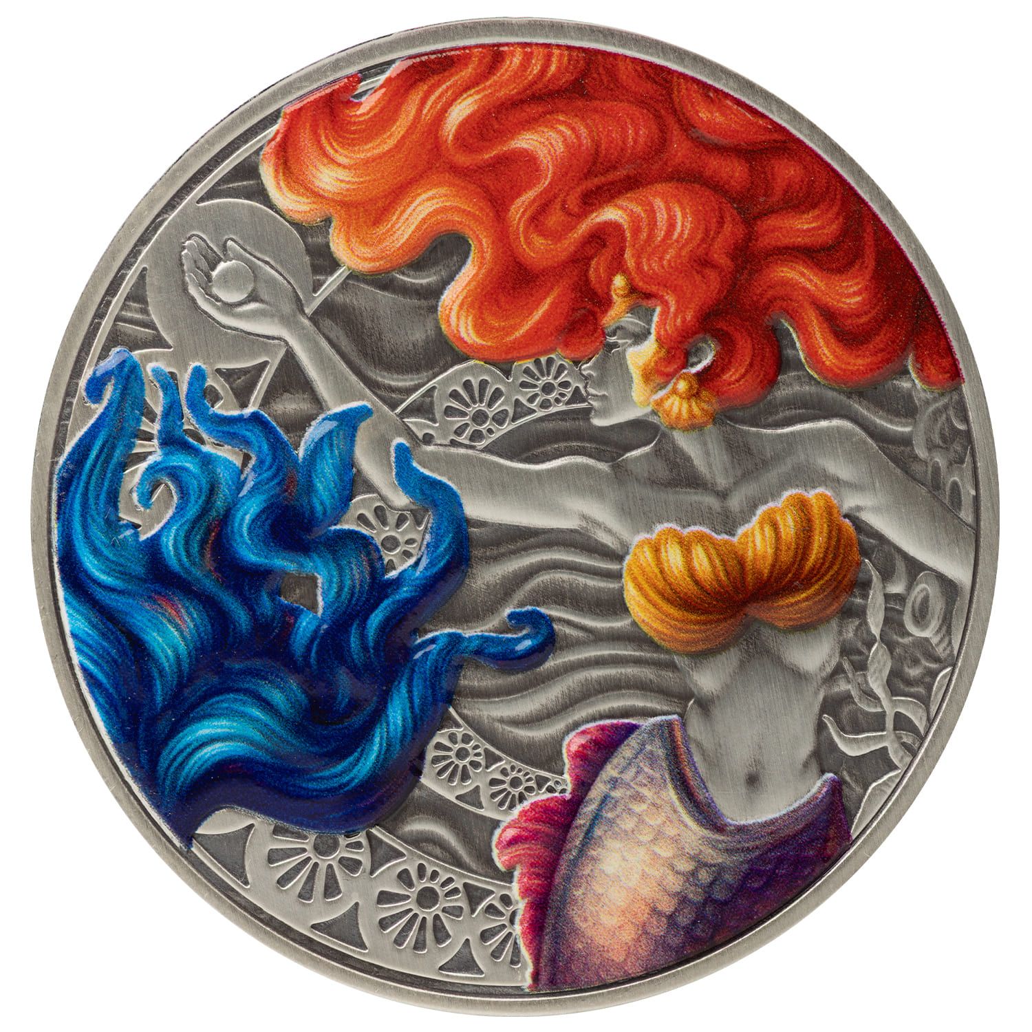 2025 Samoa | Mermaid & Pearl 1 oz 999 Fine Silver Antique Colorized Coin