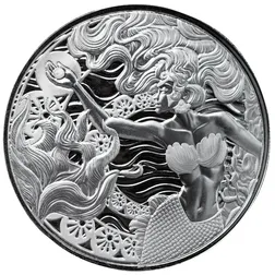 2025 Scottsdale Mint Samoa Mermaid 1 Troy Ounce 999 Fine Silver Proof Like Coin 04