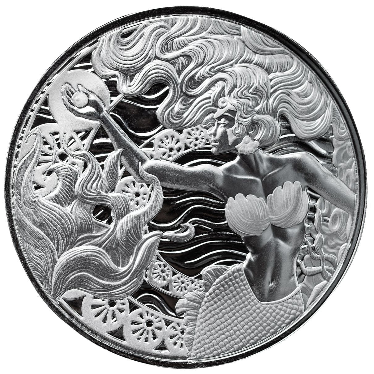 2025 Samoa | Mermaid &amp;amp; Pearl 1 oz 999 Fine Silver Coin