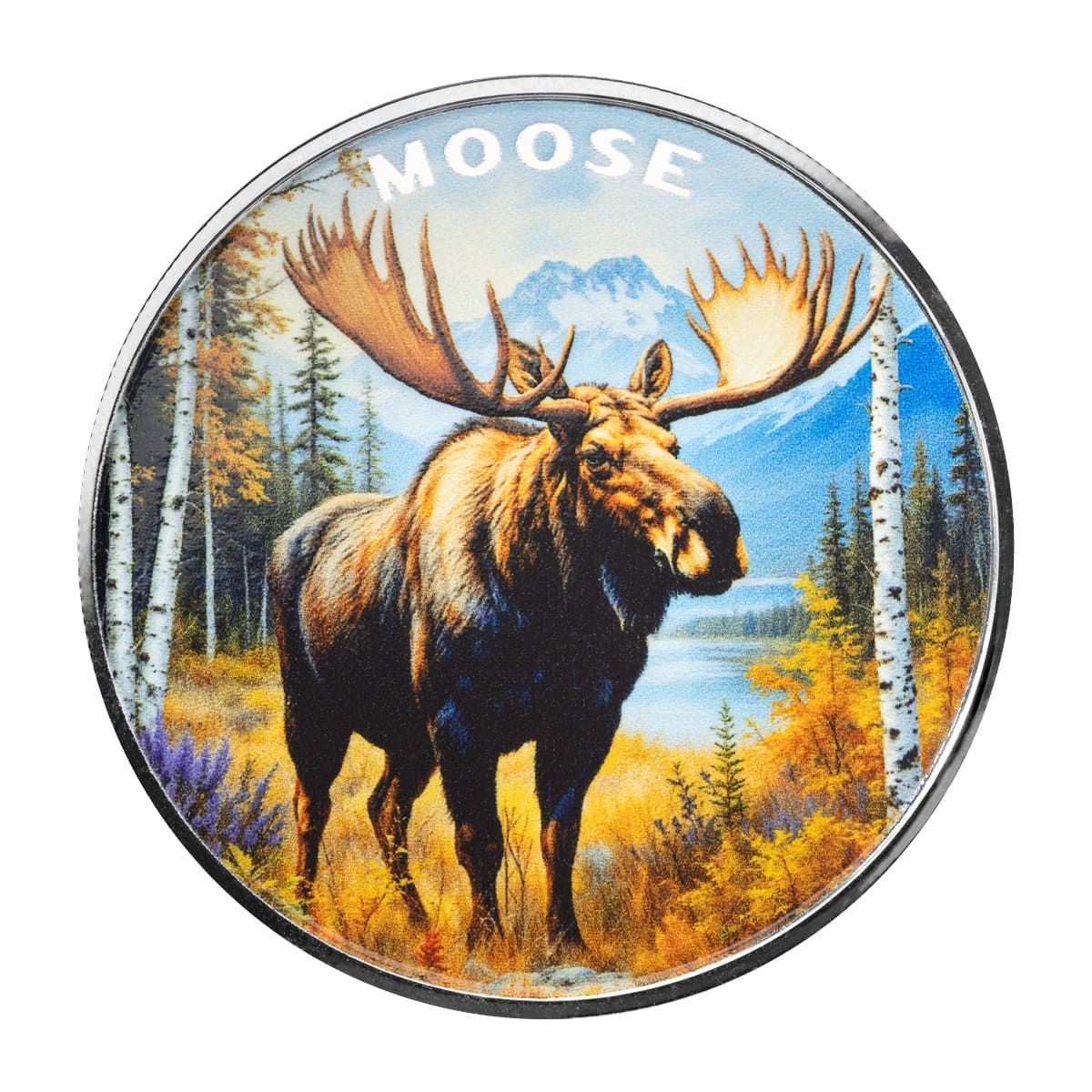The Wild | Moose 1 oz 999 Fine Silver Colorized Round