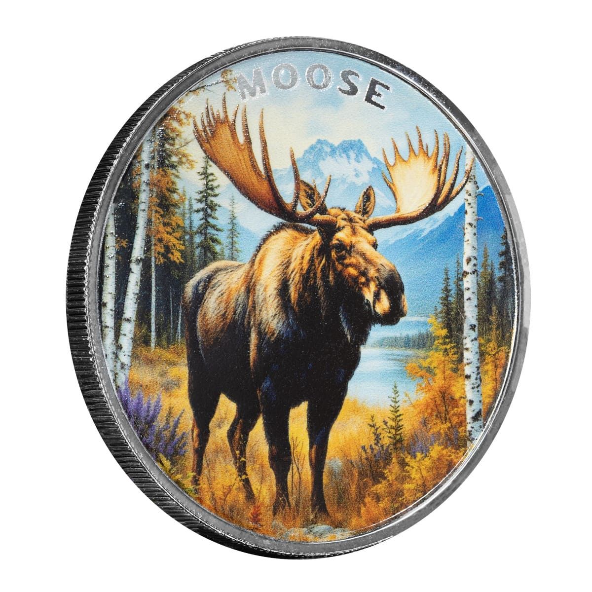 The Wild | Moose 1 oz 999 Fine Silver Colorized Round