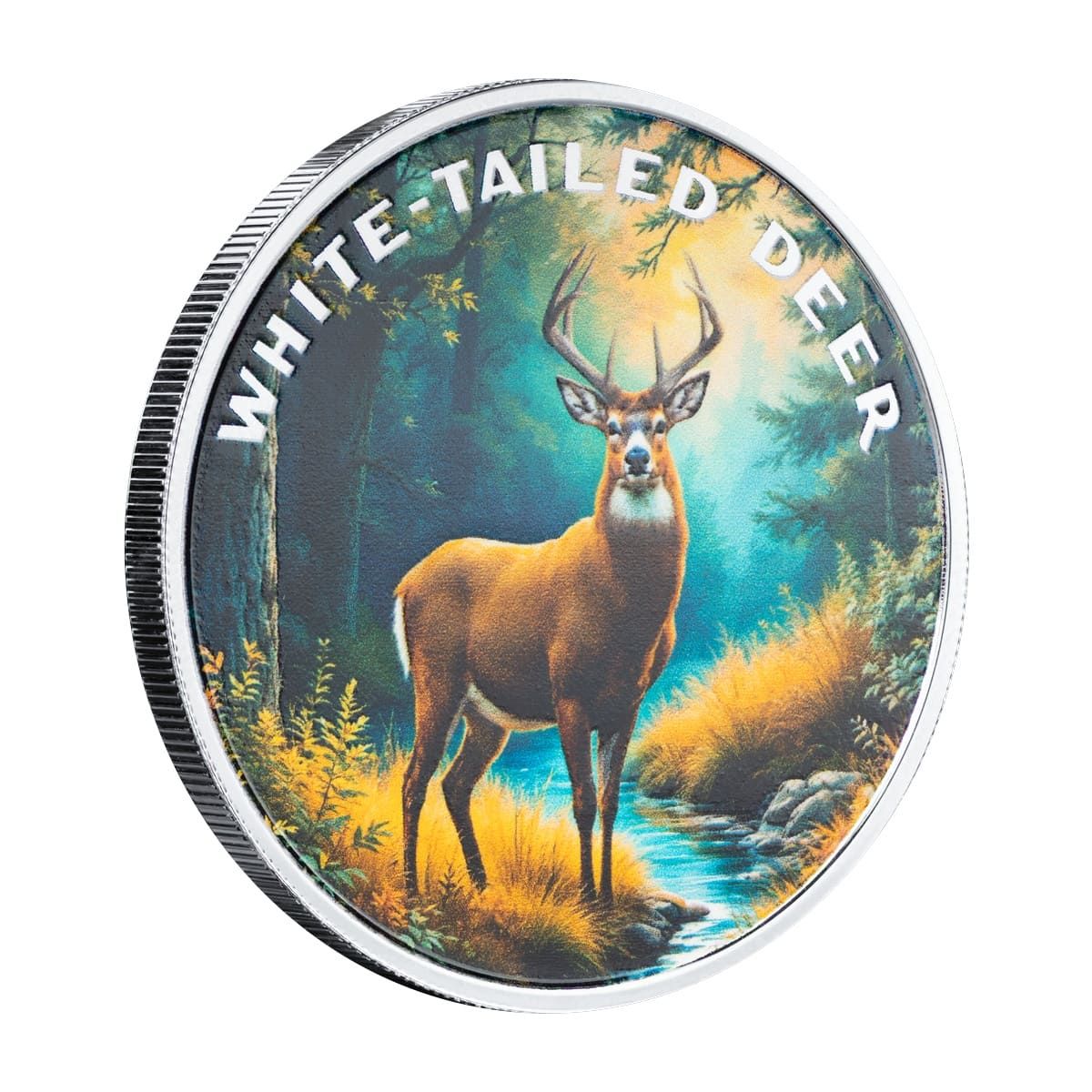 Cazzaniga　限定ピン・タック　月　天の女王　pure silver White-Tailed Deer - 2025 ¾ oz. 99.99% Pure Silver Coin (Bullion