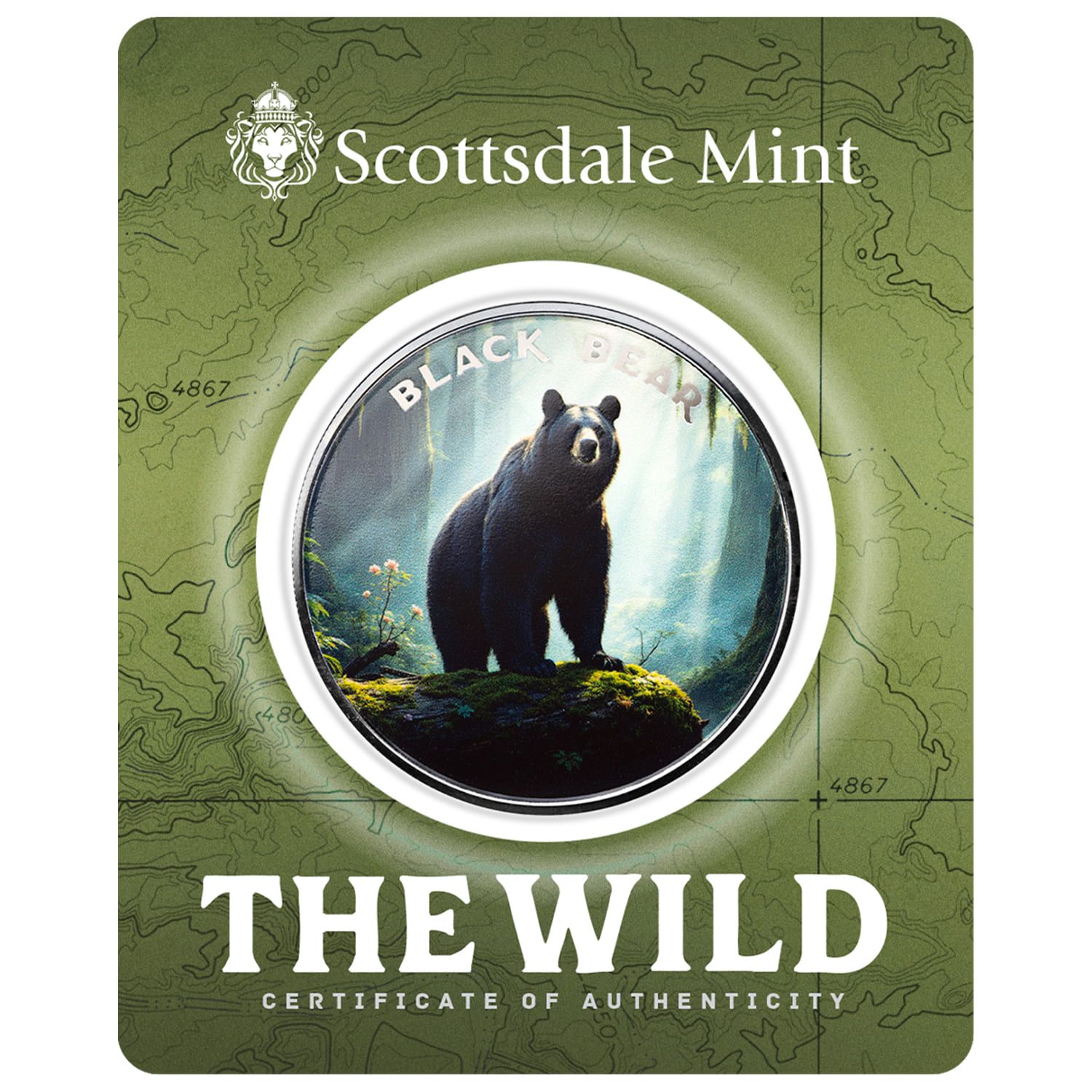 The Wild | Black Bear 1 oz 999 Fine Silver Colorized Round