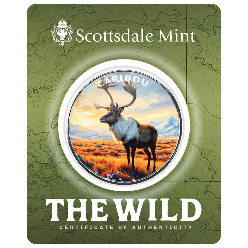 2025 Scottsdale Mint The Wild 1 Troy Ounce Fine Silver Color Round Certilock 06