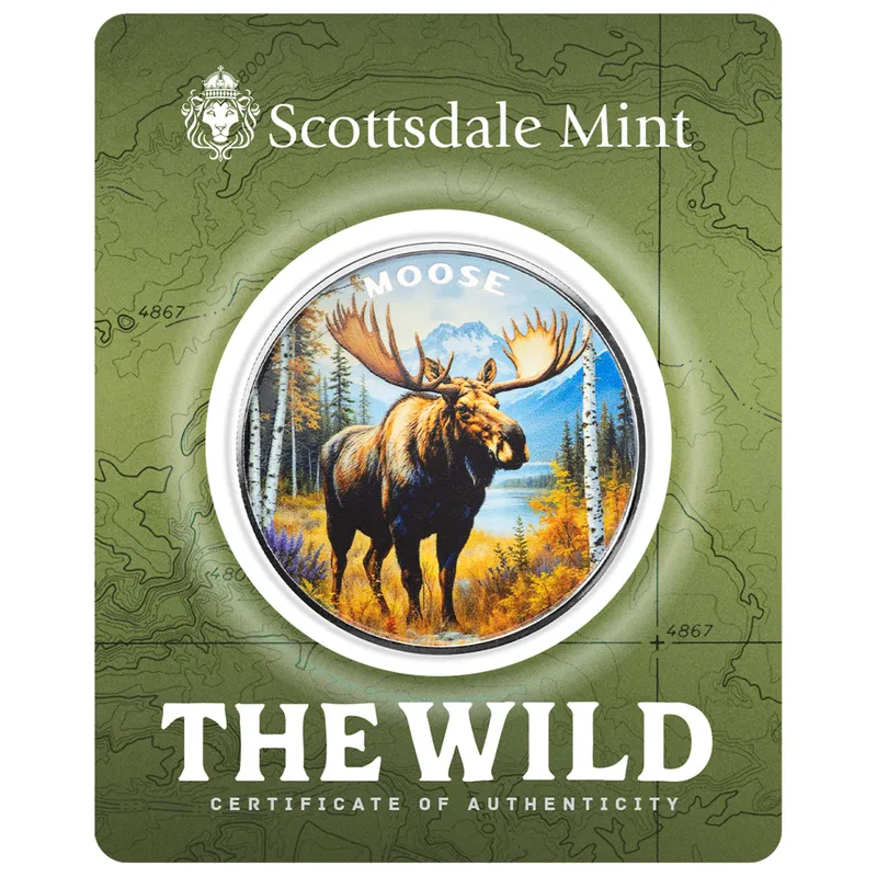 2025 Scottsdale Mint The Wild 1 Troy Ounce Fine Silver Color Round Certilock 08