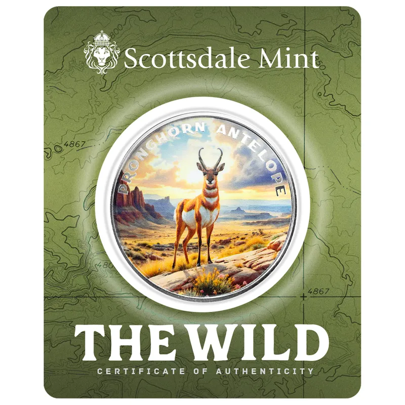 2025 Scottsdale Mint The Wild 1 Troy Ounce Fine Silver Color Round Certilock 10